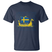Swedish Viking Ship Sverige Sweden Flag Boat Viking T Shirt