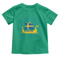 Swedish Viking Ship Sverige Sweden Flag Boat Viking Toddler T Shirt