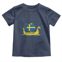 Swedish Viking Ship Sverige Sweden Flag Boat Viking Toddler T Shirt