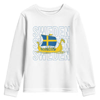 Swedish Viking Ship Sverige Sweden Flag Boat Viking Youth Sweatshirt
