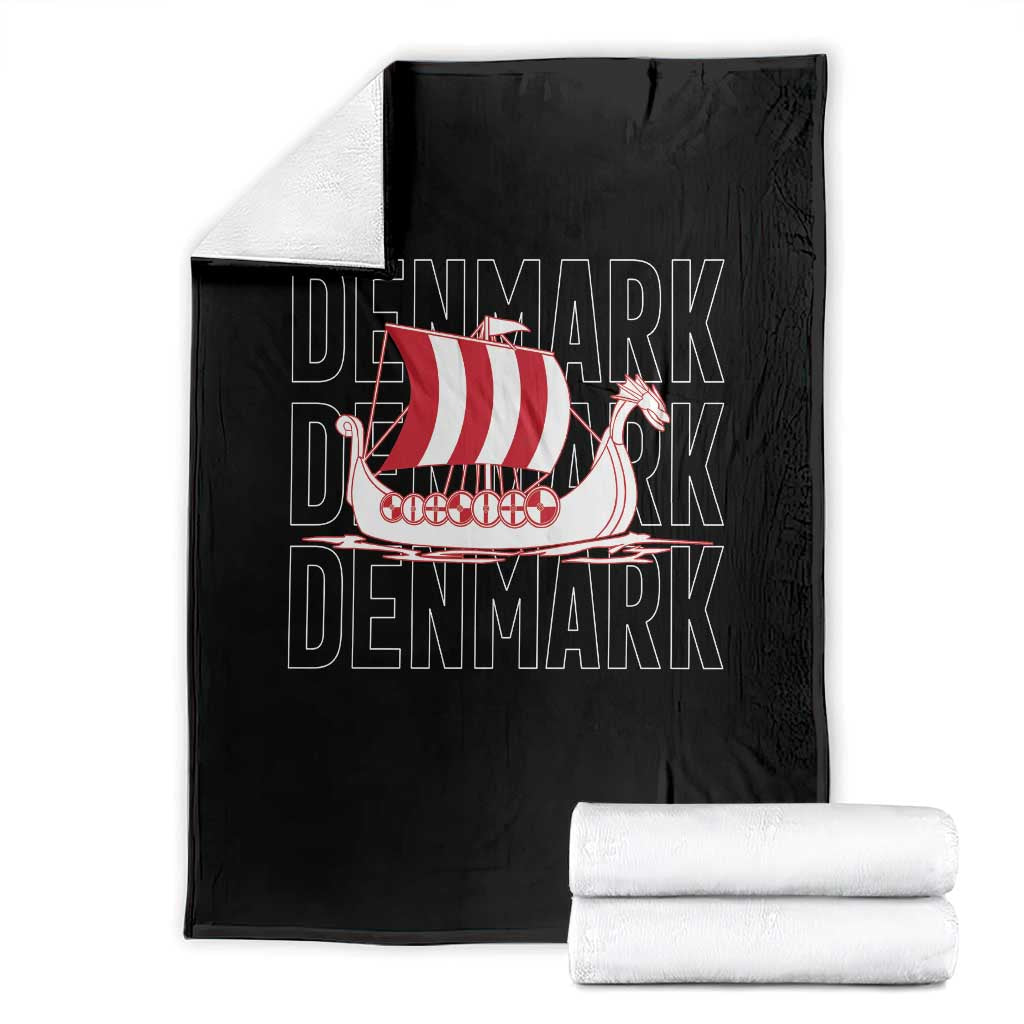 Denmark Flag Viking Ship Danes Danish Roots Dansk Denmark Throw Blanket