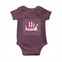 Denmark Flag Viking Ship Danes Danish Roots Dansk Denmark Baby Onesie