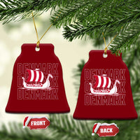 Denmark Flag Viking Ship Danes Danish Roots Dansk Denmark Ceramic Ornament