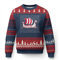 Denmark Flag Viking Ship Danes Danish Roots Dansk Denmark Ugly Christmas Sweater