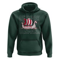 Denmark Flag Viking Ship Danes Danish Roots Dansk Denmark Hoodie