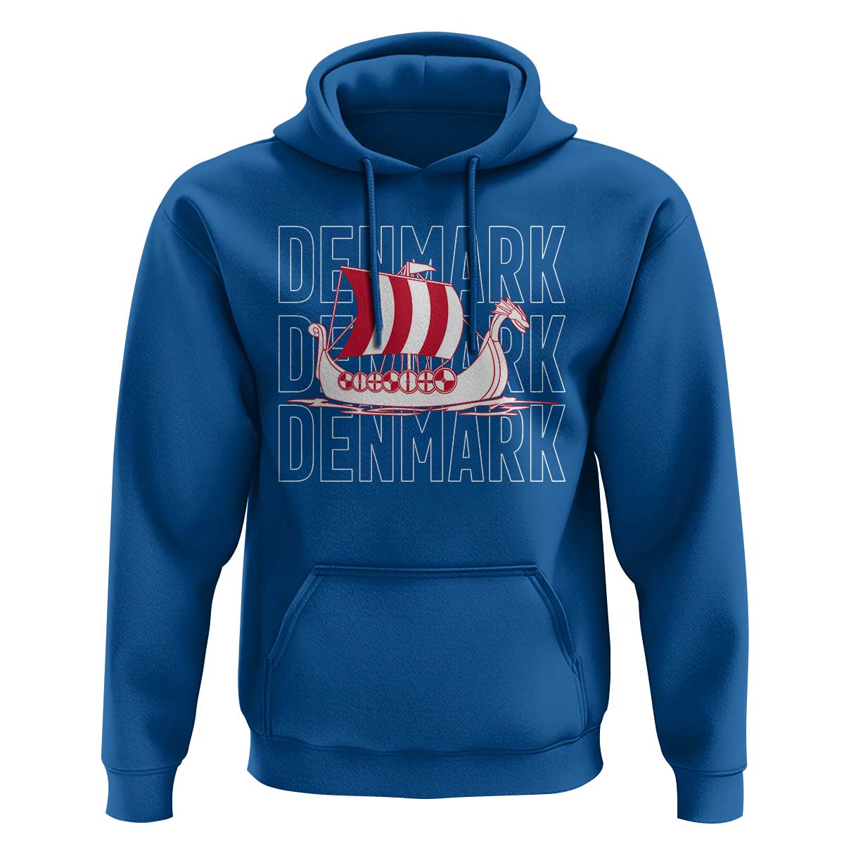 Denmark Flag Viking Ship Danes Danish Roots Dansk Denmark Hoodie