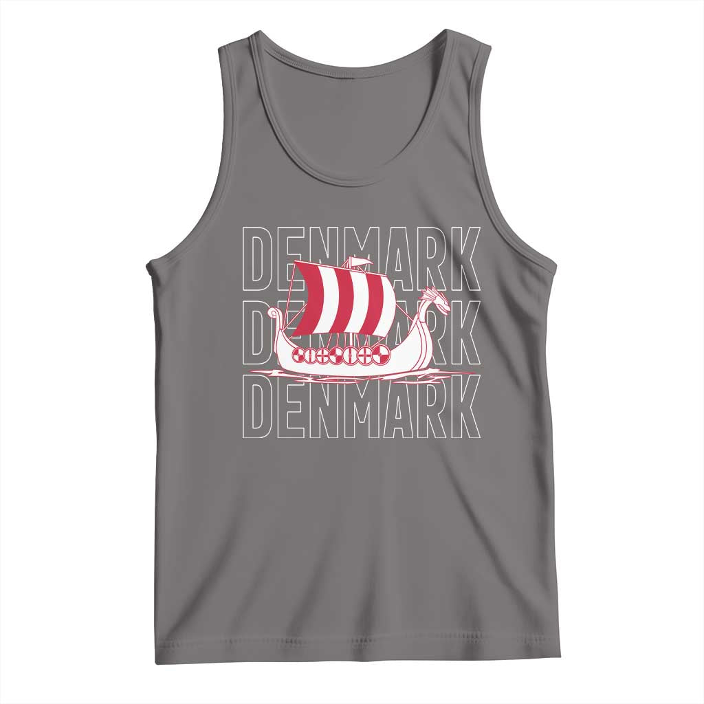Denmark Flag Viking Ship Danes Danish Roots Dansk Denmark Tank Top