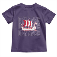 Denmark Flag Viking Ship Danes Danish Roots Dansk Denmark Toddler T Shirt