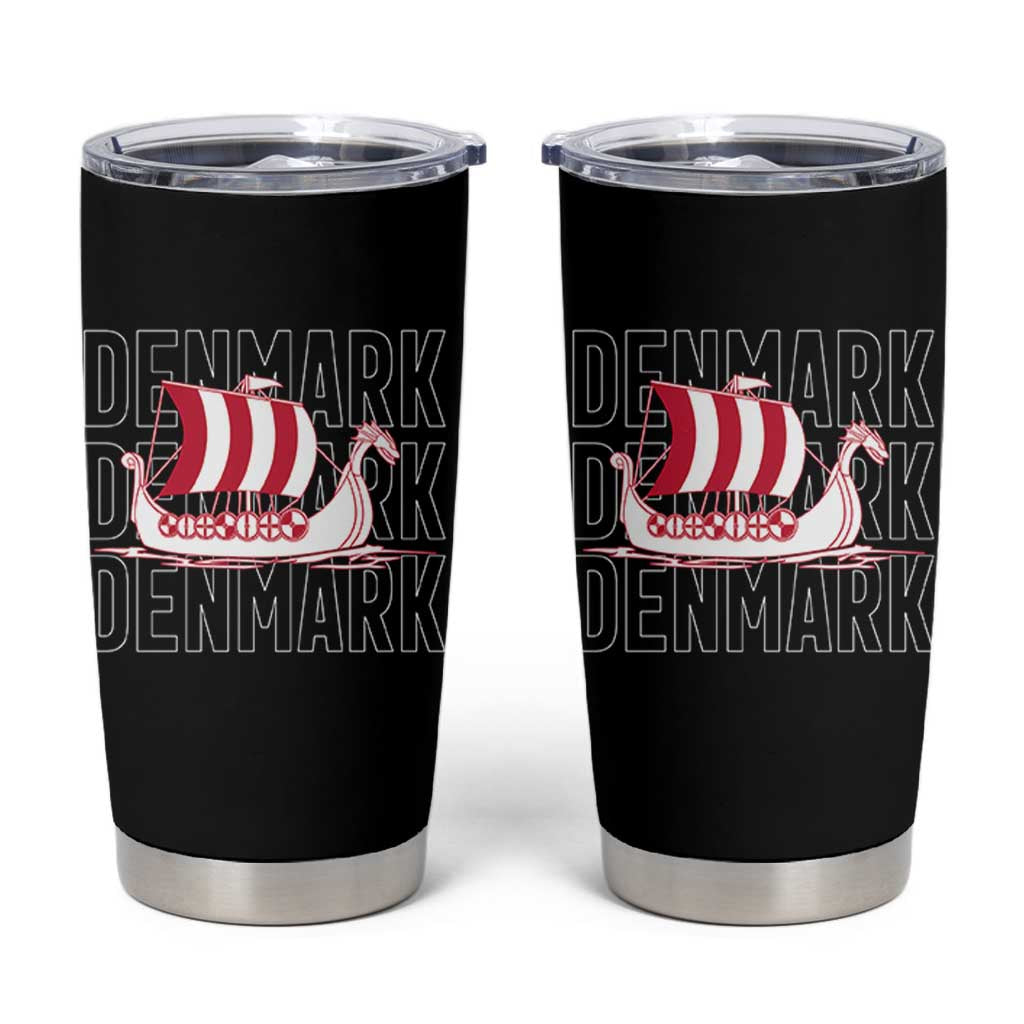 Denmark Flag Viking Ship Danes Danish Roots Dansk Denmark Tumbler Cup