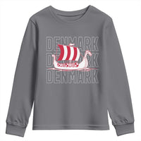 Denmark Flag Viking Ship Danes Danish Roots Dansk Denmark Youth Sweatshirt