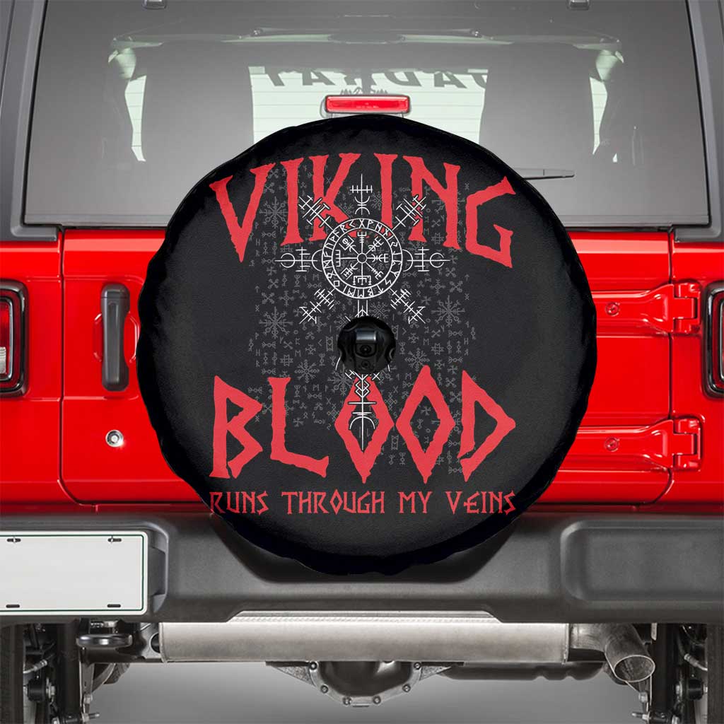 Viking Blood Runs Through My Veins Spare Tire Cover Compass Vegvisir Nordic Rune Celtic