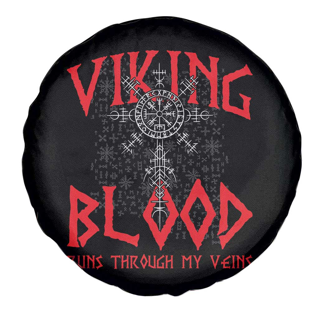 Viking Blood Runs Through My Veins Spare Tire Cover Compass Vegvisir Nordic Rune Celtic