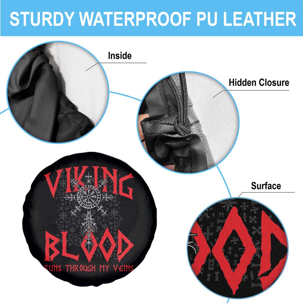 Viking Blood Runs Through My Veins Spare Tire Cover Compass Vegvisir Nordic Rune Celtic