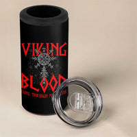 Viking Blood Runs Through My Veins 4 in 1 Can Cooler Tumbler Compass Vegvisir Nordic Rune Celtic