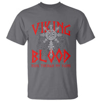 Viking Blood Runs Through My Veins T Shirt Compass Vegvisir Nordic Rune Celtic