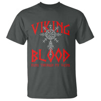 Viking Blood Runs Through My Veins T Shirt Compass Vegvisir Nordic Rune Celtic