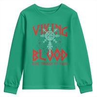 Viking Blood Runs Through My Veins Youth Sweatshirt Compass Vegvisir Nordic Rune Celtic