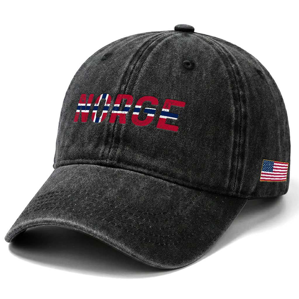 Norge Flag Norway Washed Cotton Baseball Cap Norwegian Home Love Family