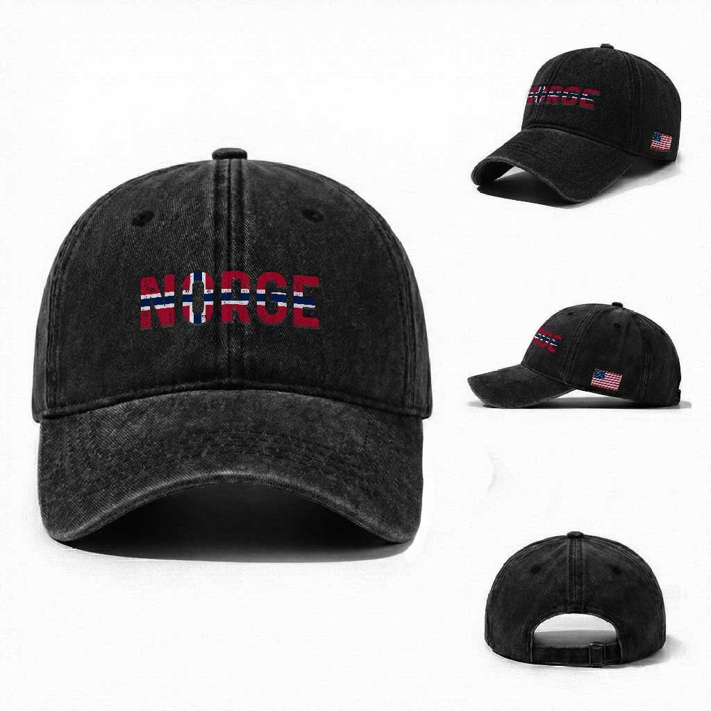 Norge Flag Norway Washed Cotton Baseball Cap Norwegian Home Love Family