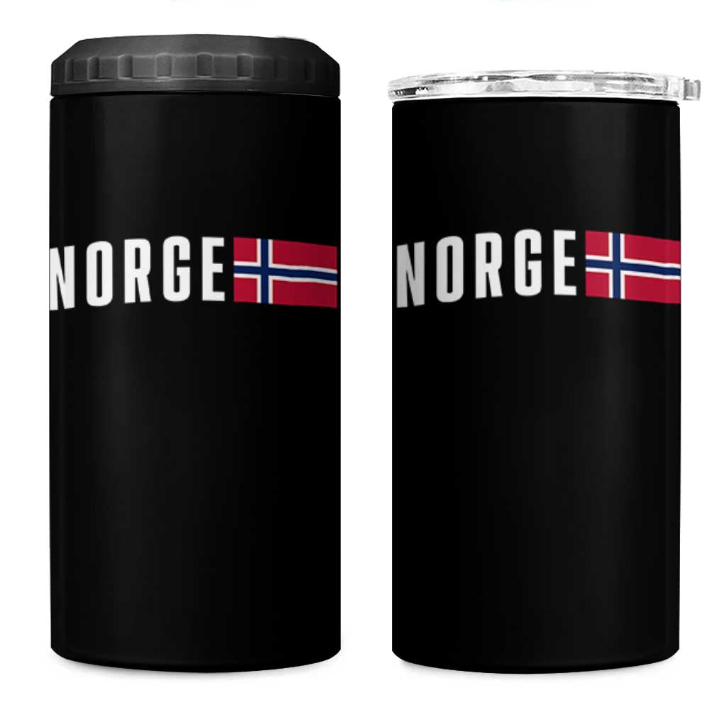 Norway Norge Norwegian Flag Graphic 4 in 1 Can Cooler Tumbler