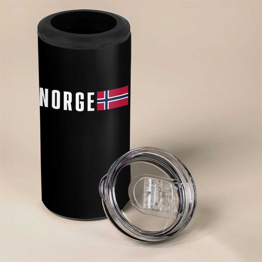 Norway Norge Norwegian Flag Graphic 4 in 1 Can Cooler Tumbler