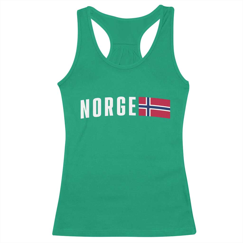 Norway Norge Norwegian Flag Graphic Racerback Tank Top