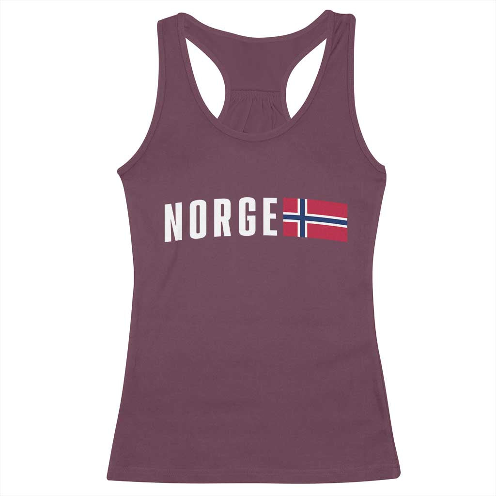 Norway Norge Norwegian Flag Graphic Racerback Tank Top