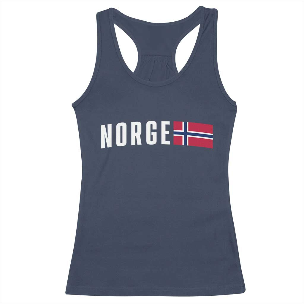 Norway Norge Norwegian Flag Graphic Racerback Tank Top