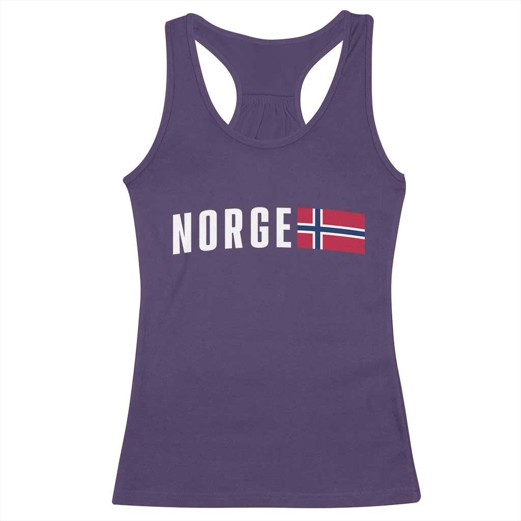 Norway Norge Norwegian Flag Graphic Racerback Tank Top