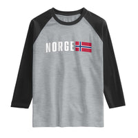 Norway Norge Norwegian Flag Graphic Raglan Shirt