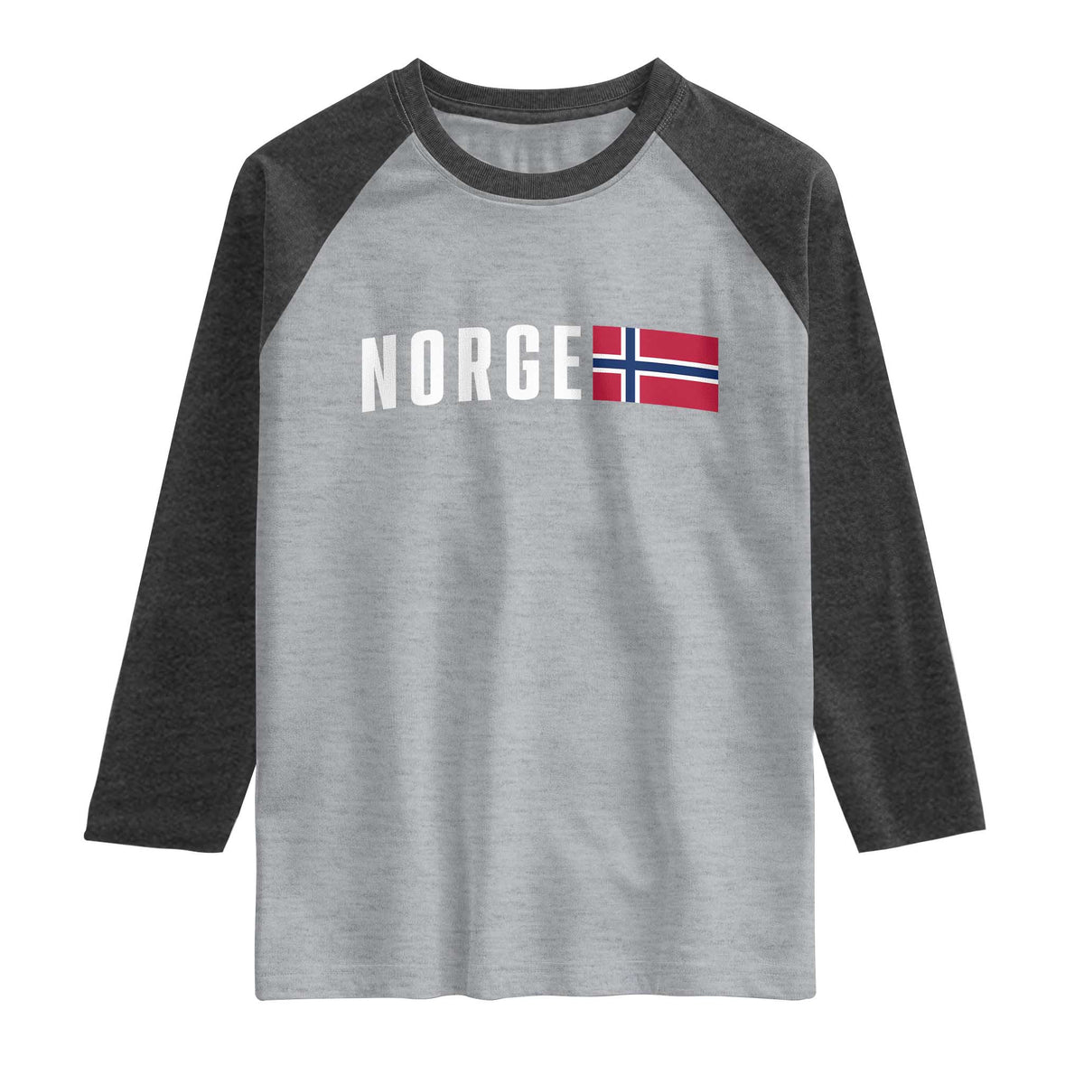 Norway Norge Norwegian Flag Graphic Raglan Shirt