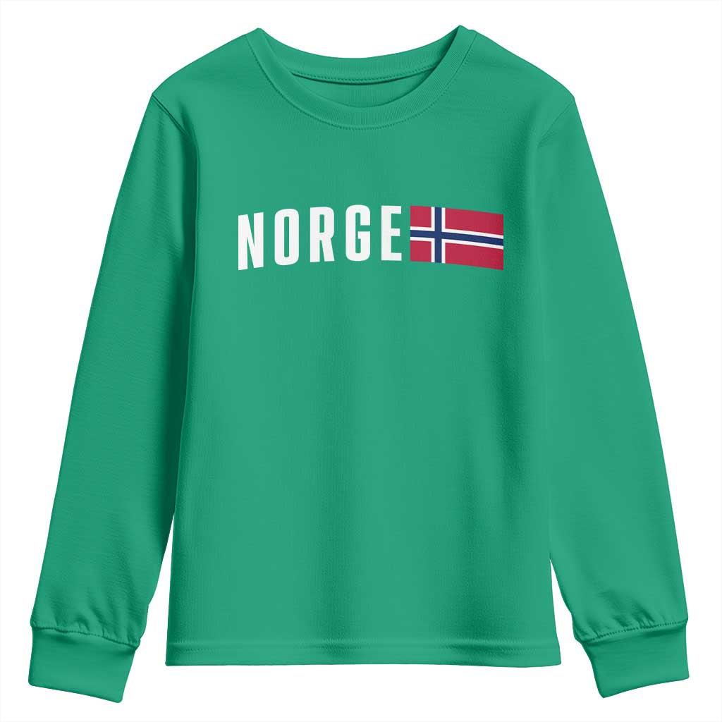 Norway Norge Norwegian Flag Graphic Youth Sweatshirt