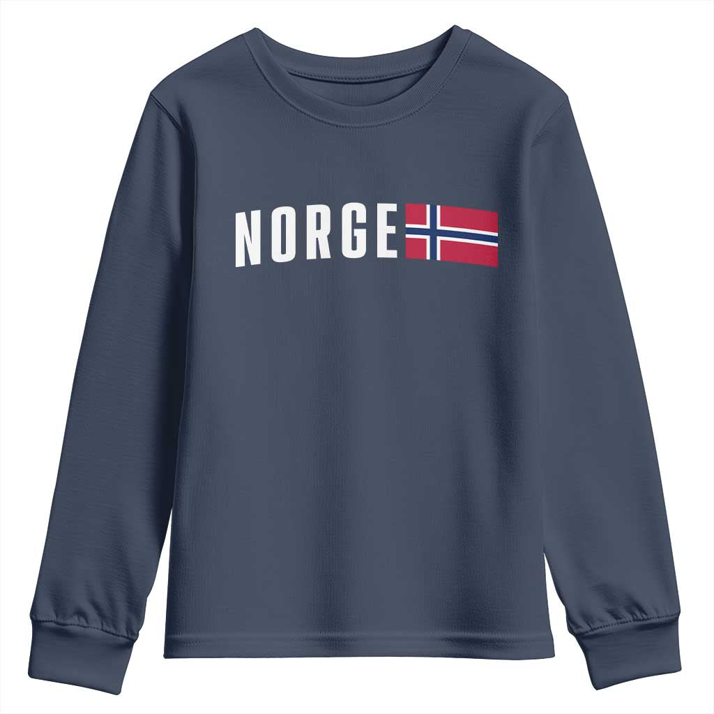 Norway Norge Norwegian Flag Graphic Youth Sweatshirt