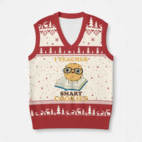 I Teach Smart Cookies V-Neck Knit Sweater Vest Funny Teacher - Wonder Print Shop