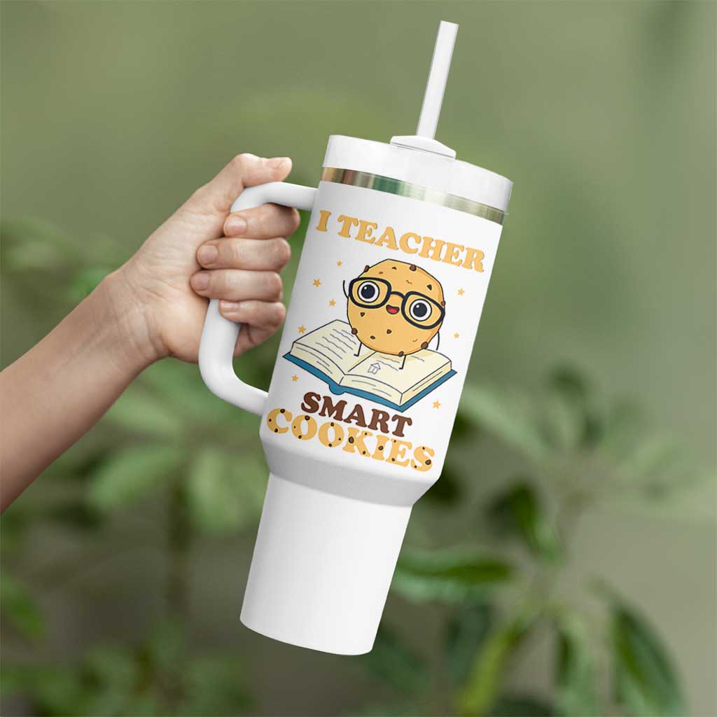 I Teach Smart Cookies Tumbler With Handle Funny Teacher - Wonder Print Shop