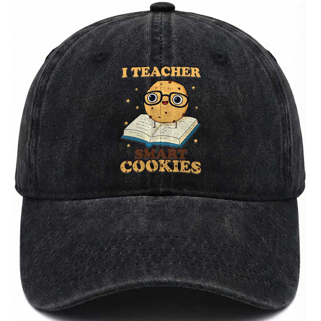 I Teach Smart Cookies Washed Cotton Baseball Cap Funny Teacher