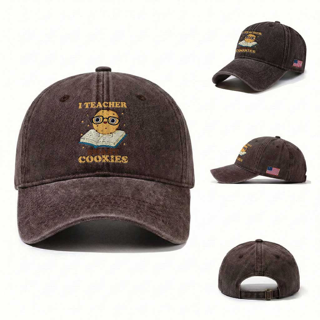 I Teach Smart Cookies Washed Cotton Baseball Cap Funny Teacher