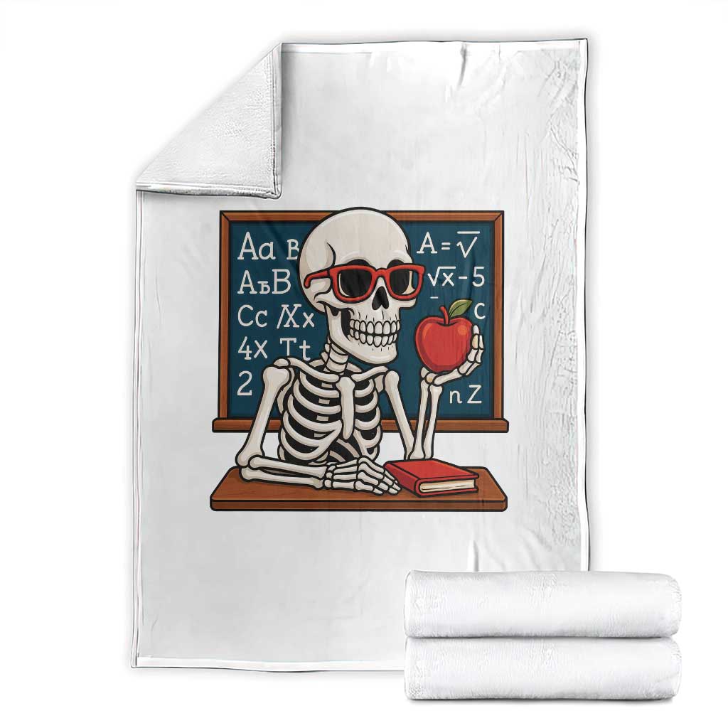 I Will Just Wait Until It Is Quite Throw Blanket Funny Skeleton Teacher - Wonder Print Shop