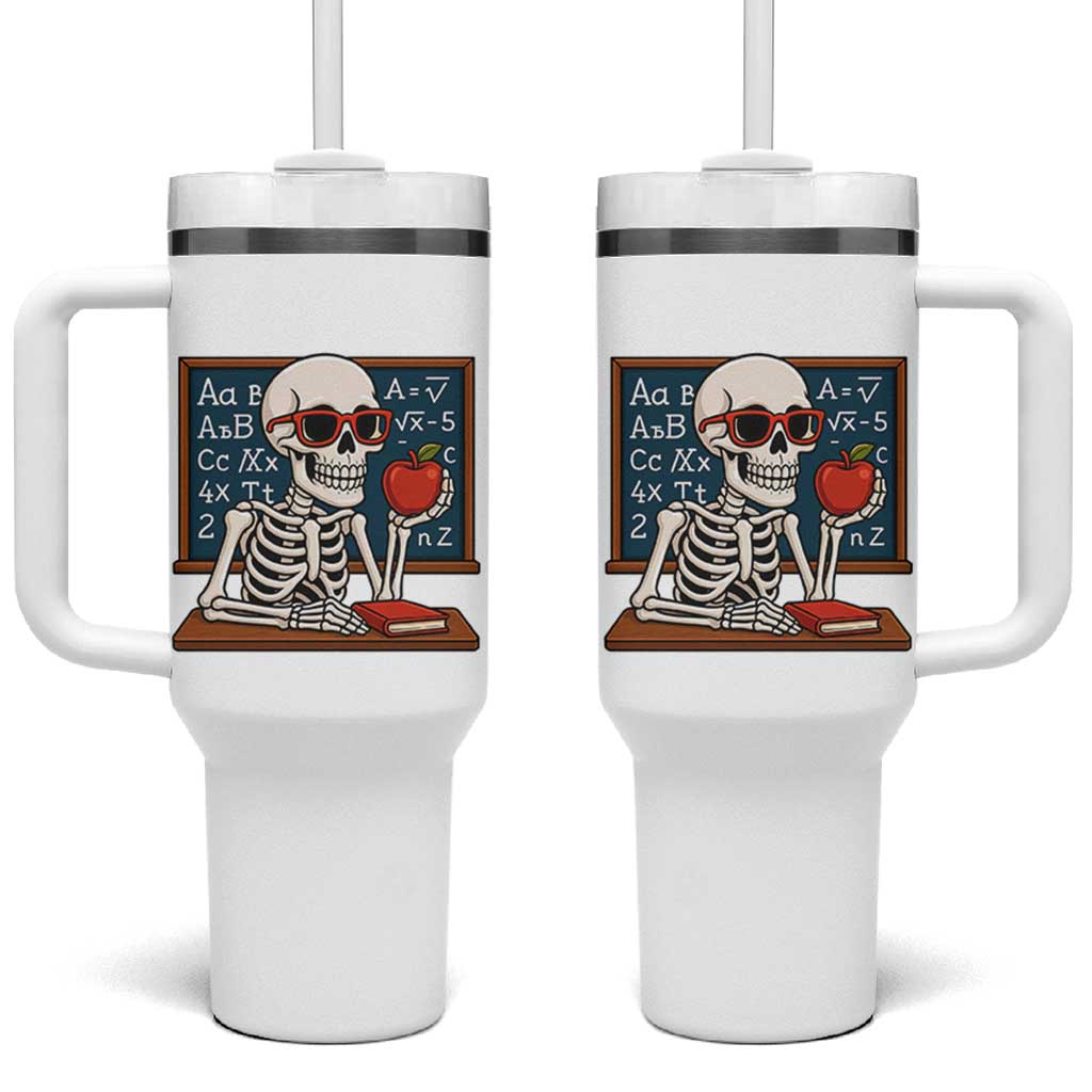 I Will Just Wait Until It Is Quite Tumbler With Handle Funny Skeleton Teacher - Wonder Print Shop