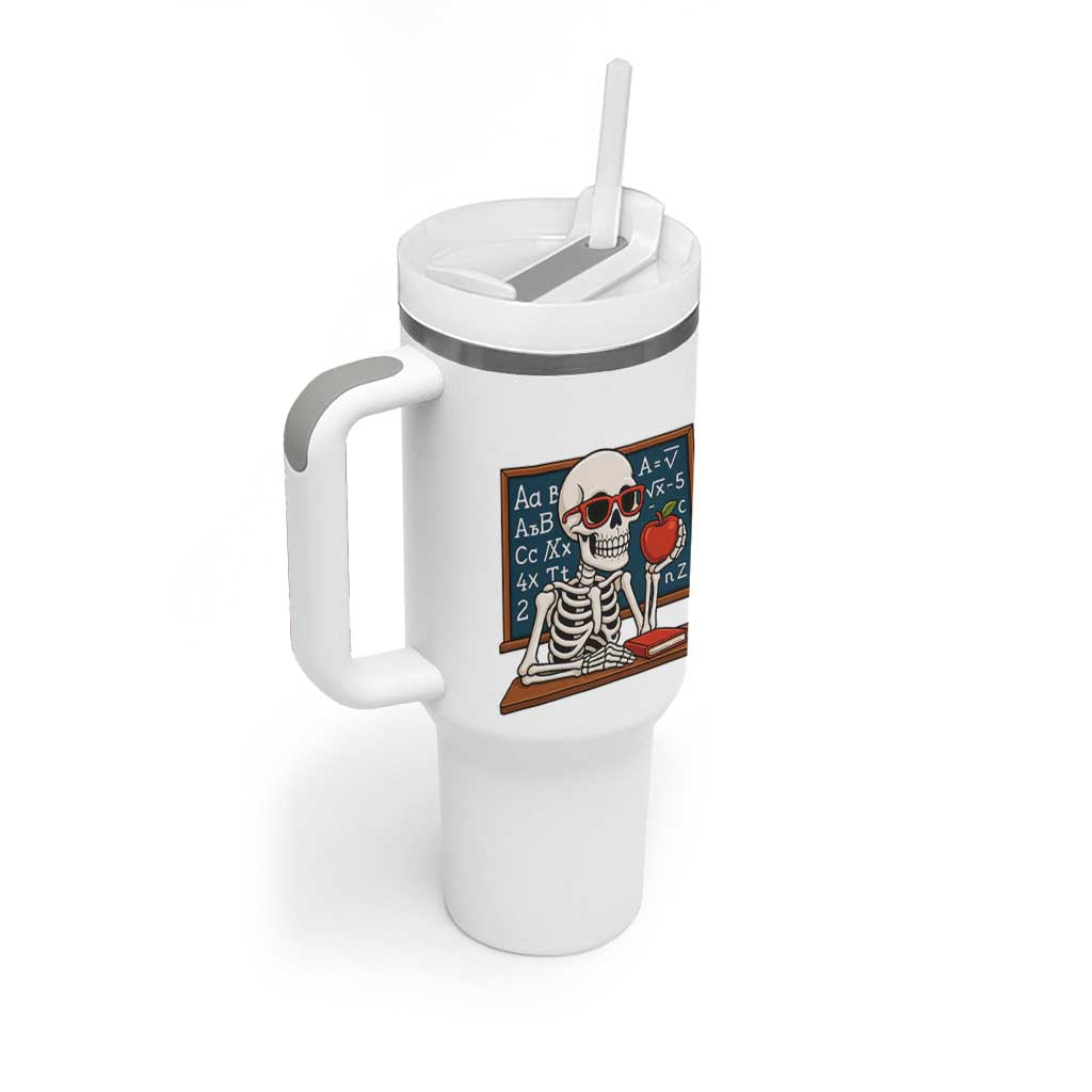 I Will Just Wait Until It Is Quite Tumbler With Handle Funny Skeleton Teacher - Wonder Print Shop