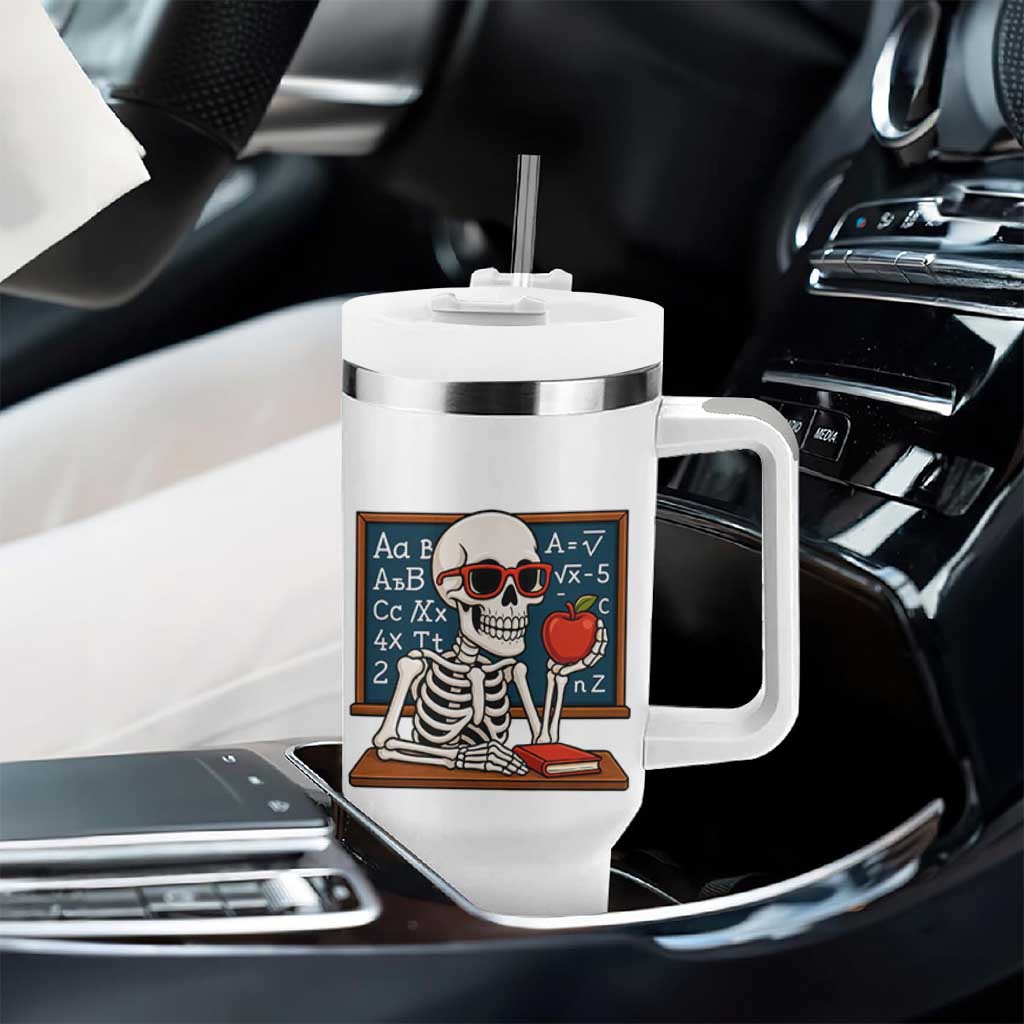 I Will Just Wait Until It Is Quite Tumbler With Handle Funny Skeleton Teacher - Wonder Print Shop