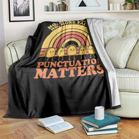 Funny Taco English Teacher Throw Blanket No More Tacos Punctuation Matters - Wonder Print Shop