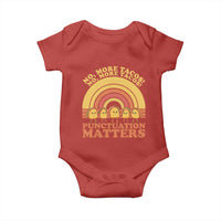 Funny Taco English Teacher Baby Onesie No More Tacos Punctuation Matters - Wonder Print Shop
