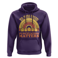 Funny Taco English Teacher Hoodie No More Tacos Punctuation Matters - Wonder Print Shop