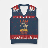Funny Writer Sarcastic V-Neck Knit Sweater Vest I Am A Writer Anything You Say Or Do May Be Used In A Story - Wonder Print Shop
