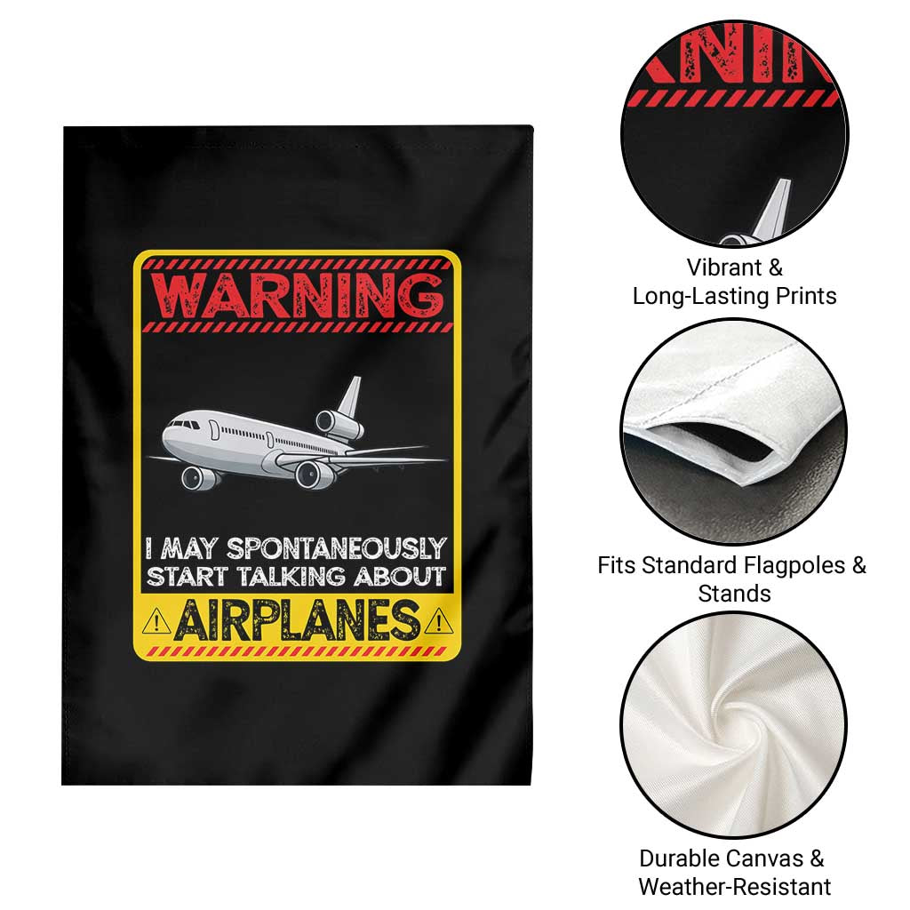 Funny Pilot Garden Flag Warning May Spontaneously Talk About Airplanes - Wonder Print Shop