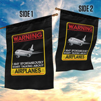 Funny Pilot Garden Flag Warning May Spontaneously Talk About Airplanes - Wonder Print Shop