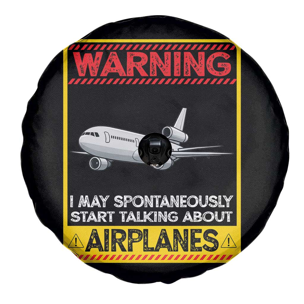 Funny Pilot Spare Tire Cover Warning May Spontaneously Talk About Airplanes - Wonder Print Shop