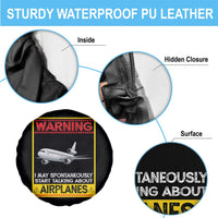 Funny Pilot Spare Tire Cover Warning May Spontaneously Talk About Airplanes - Wonder Print Shop