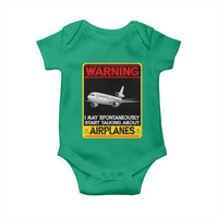 Funny Pilot Baby Onesie Warning May Spontaneously Talk About Airplanes - Wonder Print Shop